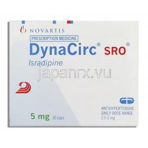 ダイナシルクSRO Dynacirc Srom, イスラジピン 5mg カプセル （ノバルティス社） 箱