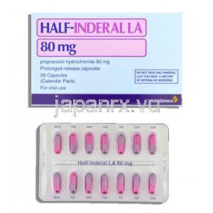 ハーフ・インデラルLA Half-Inderal LA, プロプラノロール 80mg カプセル （アストラゼネカ社）