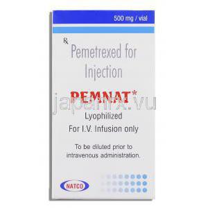ペムナット Pemnat, アムリタ ジェネリック,  ペメトレキセド二ナトリウム 500mg 注射 (Natco) 箱