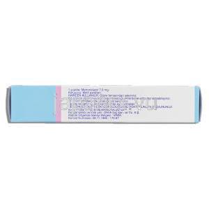 ローザ Roza, メトロジェル ジェネリック, メトロニダゾール 0.75% 30gm (Orva) 箱側面