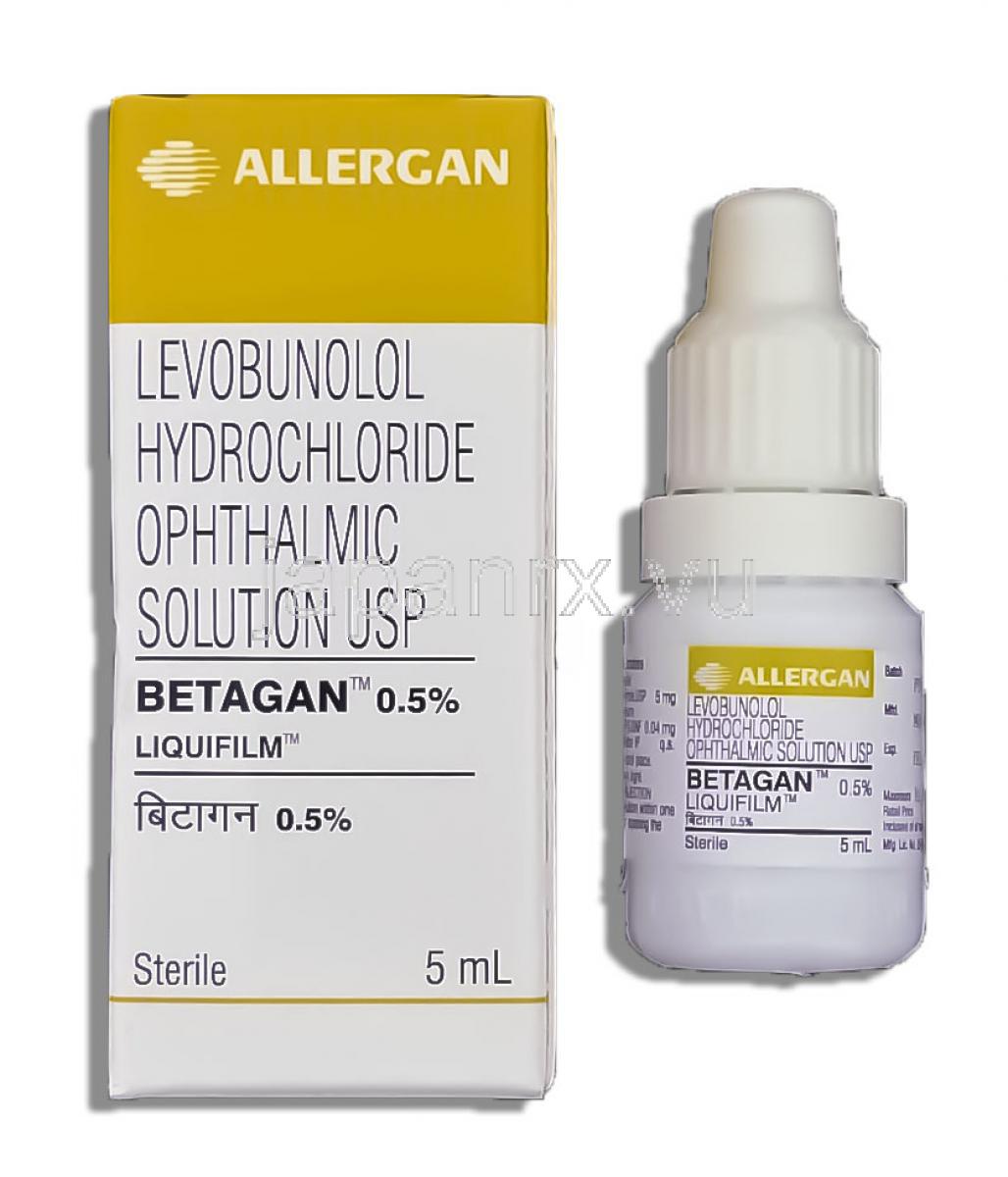 ベータガン Betagan ,  0.5% 5ml レボブノロール塩酸塩（ミロルジェネリック） 点眼薬 (Allergan)