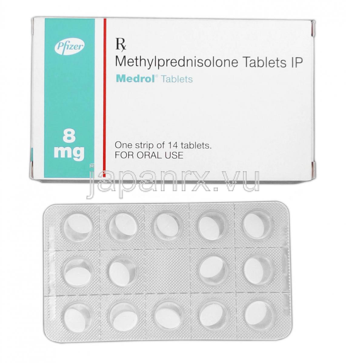 メドロール Medrol, メチルプレドニゾロン 8mg, 錠