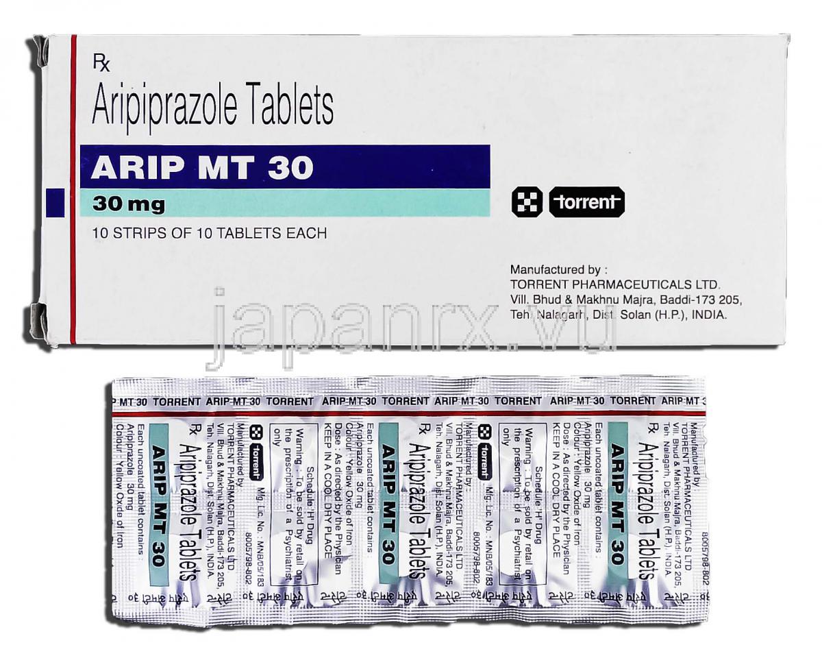 アリップMT30 Arip MT 30, アビリファイ ジェネリック, アリピプラゾール 30mg, 錠 