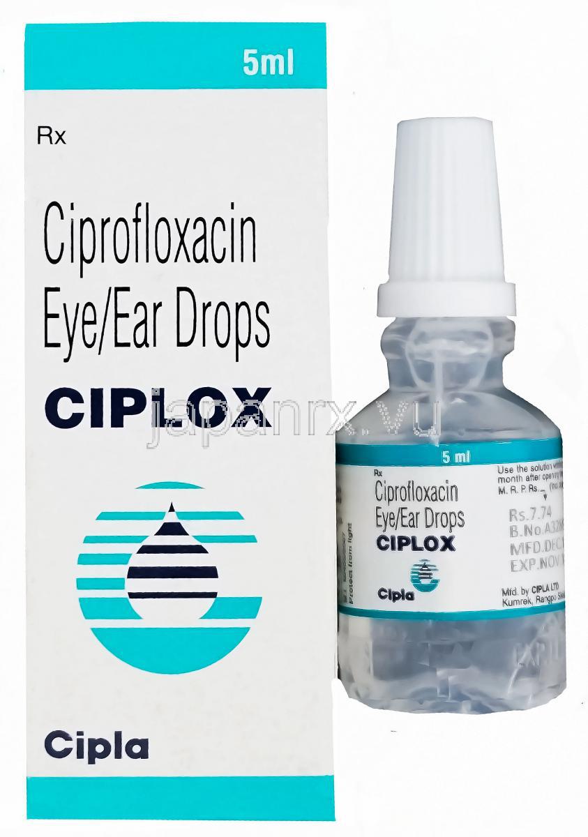 シプロックス　Ciplox、シプロフロキサシン点耳/点眼薬0.3％ 5ml