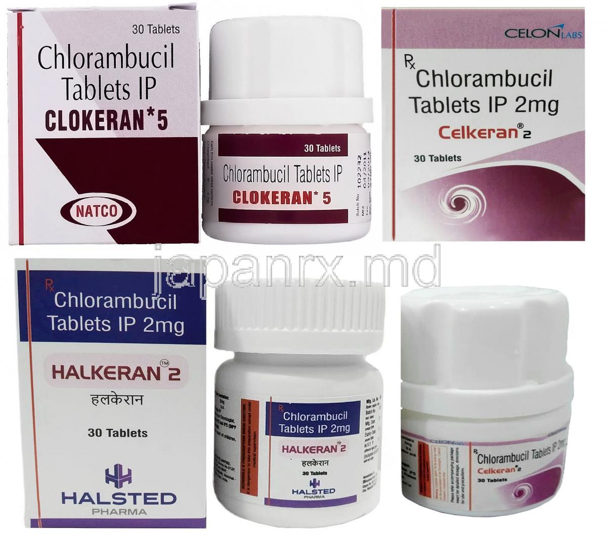 クロークラン 5 Clokeran 5, アムシル ジェネリック, クロラムプシル 5mg (NATCO)