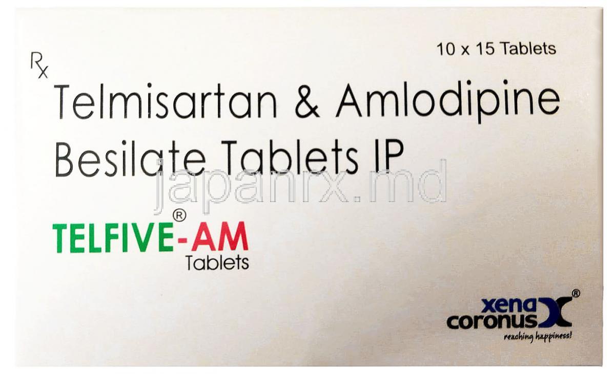 テルファイブ AM,テルミサルタン 40mg/ アムロジピン 5mg,製造元： Xena Coronus Health Care, 箱表面