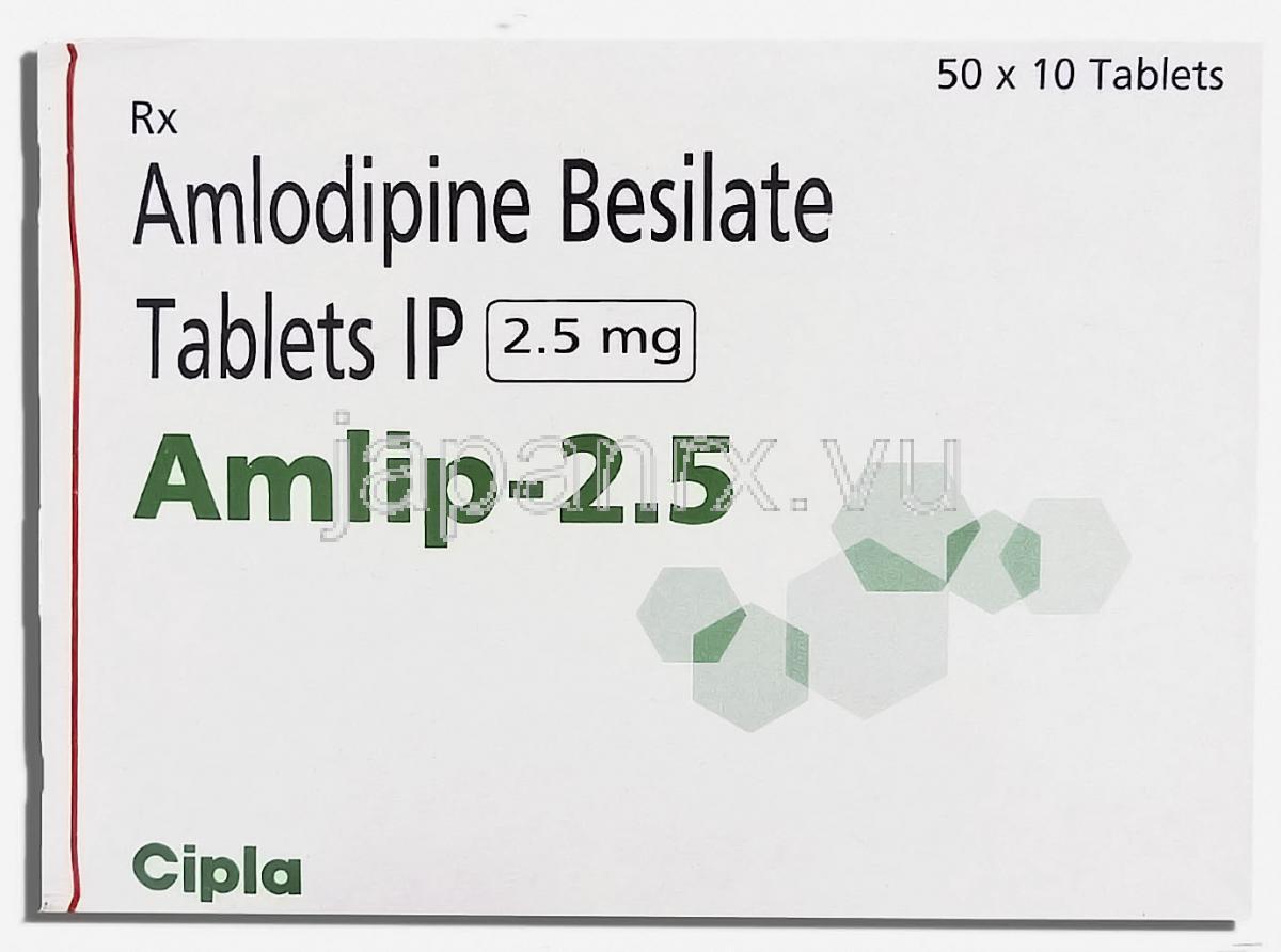 アムリップ Amlip, ベジル酸アムロジピン 2.5mg 錠 (Cipla)
