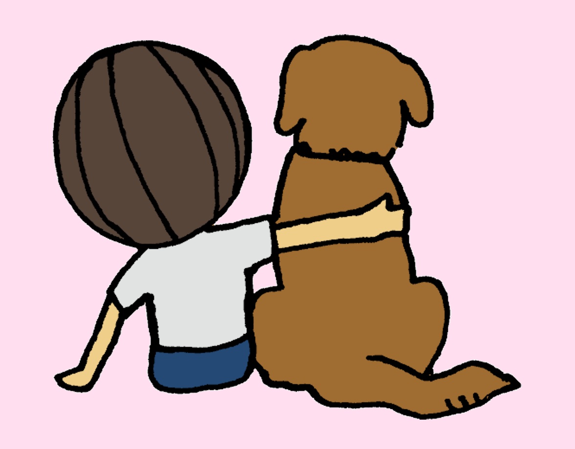 人と犬仲良し