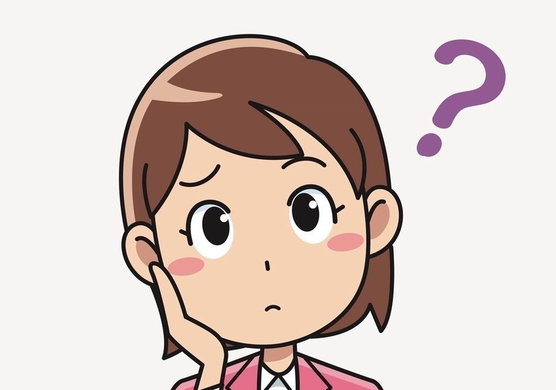 考える女性のイラスト