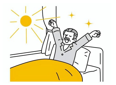 朝すっきりの高齢者